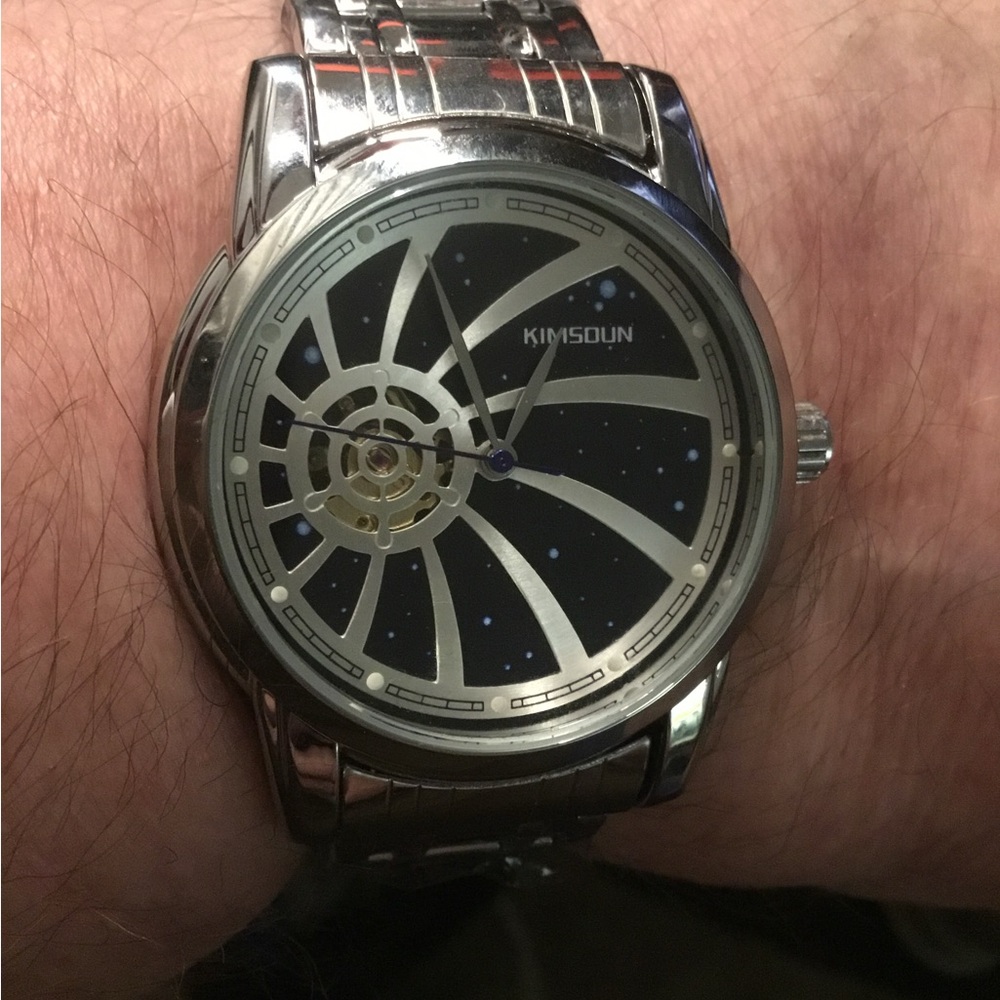 New KIMSDUN Starry Sky Automatic mechanical Silver and Black Watch
